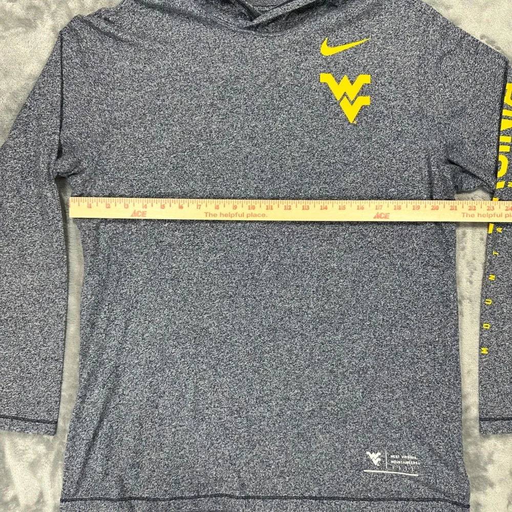 Nike West Virginia Mountaineers Hoodie Shirt Mens Large Blue Heather WVU NCAA